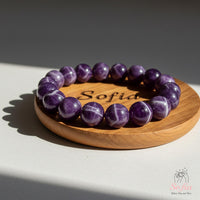 Chevron Amethyst Bracelet | Beaded Crystal Jewelry