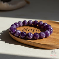 Chevron Amethyst Bracelet | Beaded Crystal Jewelry