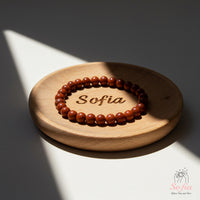 4MM Red Jasper Bracelet | Dainty Beaded Crystal Jewelry