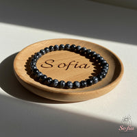 4MM Snowflake Obsidian Bracelet | Dainty Beaded Crystal Jewelry