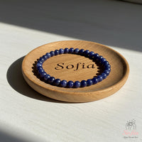 4MM Sodalith Armband | Zierlicher Perlen-Kristallschmuck