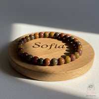4MM Red Creek Jasper Bracelet | Dainty Beaded Crystal Jewelry