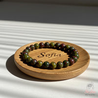4MM Dragon Bloodstone Bracelet | Dainty Beaded Crystal Jewelry