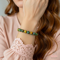 Floral Jasper Stretch Bracelet | Crystal Jewelry