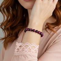 Magenta Tigers Eye Bracelet | Crystal Jewelry