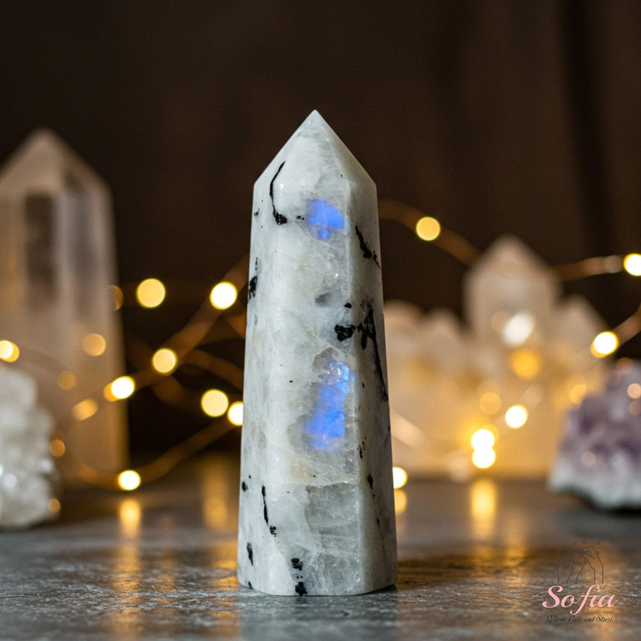 Moonstone Crystal Tower | UV Reactive Color-Changing Decor - photo 1