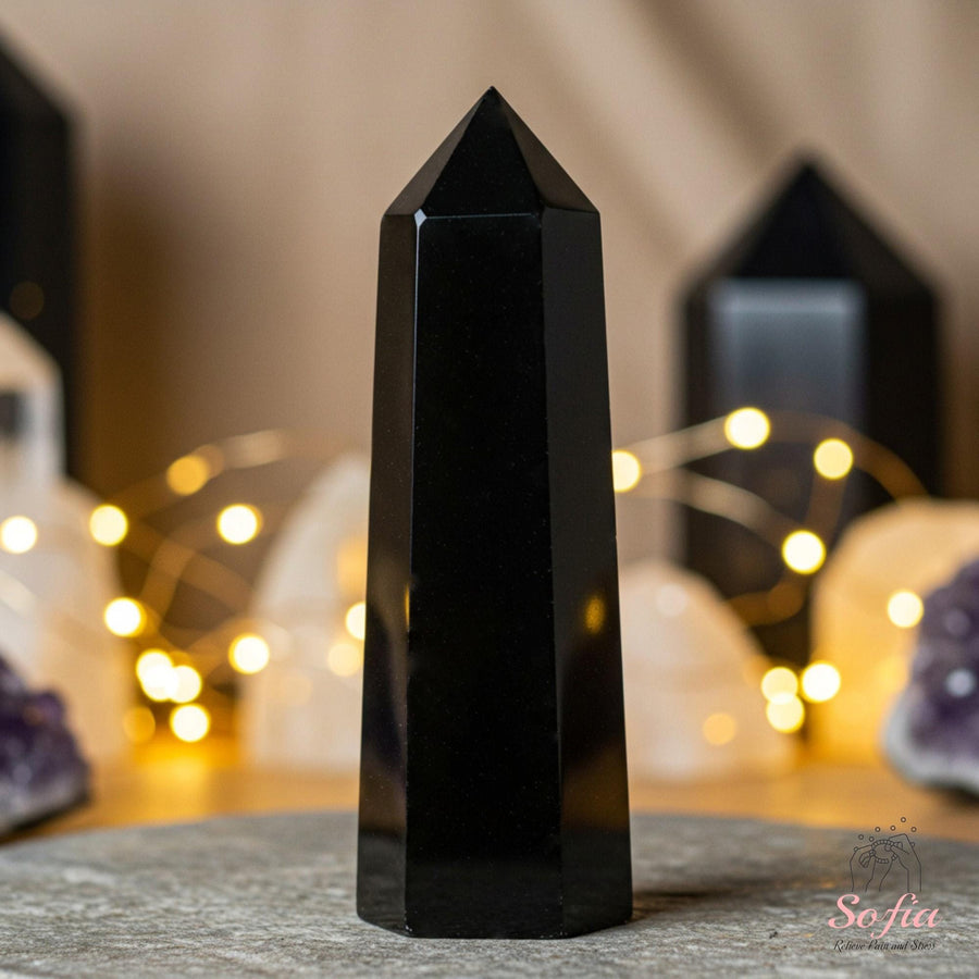 Obsidian Crystal Tower | Healing Crystal Decor - photo 1