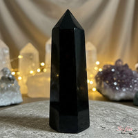 Obsidian Crystal Tower | Crystal Stone Decor