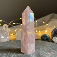 Angel Aura Rose Quartz Crystal Tower | Crystal Stone Decor