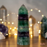 Rainbow Fluorite Crystal Tower | Crystal Stone Decor