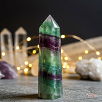 Rainbow Fluorite Crystal Tower | Crystal Stone Decor