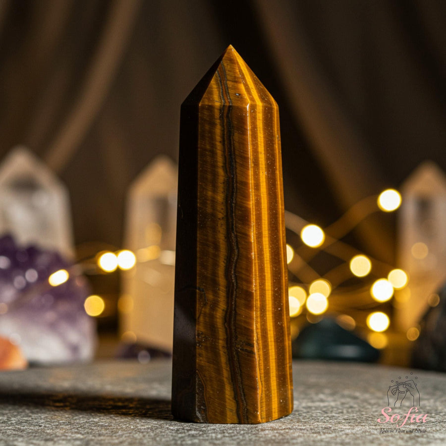 Tigers Eye Crystal Tower | Healing Crystal Decor - photo 1