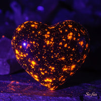 UV-Reactive Yooperlite Crystal Heart | Crystal Stone Decor