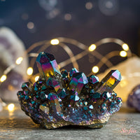 Titanium Angel Aura Quartz Cluster | Crystal Stone Decor