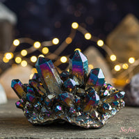 Titanium Angel Aura Quartz Cluster | Crystal Stone Decor