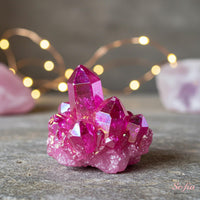 Pink Angel Aura Quartz Cluster | Crystal Stone Decor