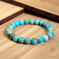 Blue Jasper Bracelet | Beaded Crystal Jewelry
