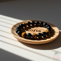 Triple Protection Bracelet | Hematite & Obsidian & Tigers eye Bracelet