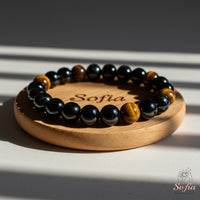 Triple Protection Bracelet | Hematite & Obsidian & Tigers eye Bracelet