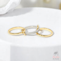 14K Gold Stack Ring | Statement Eternity Ring US 8
