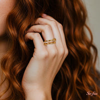 14K Gold Stack Ring | Statement Eternity Ring US 8