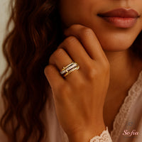 14K Gold Stack Ring | Statement Eternity Ring US 8