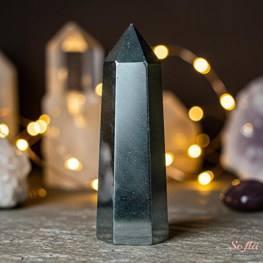 Hematite Crystal Tower | Healing Crystal Decor - photo 1