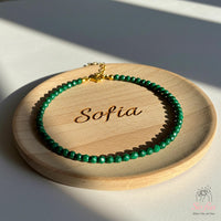 Malachite Bracelet | Minimalist Dainty Jewelry Stackable