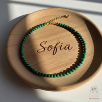 Malachite Bracelet | Minimalist Dainty Jewelry Stackable