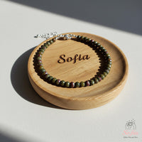 Bloodstone Anklet | 3MM Faceted Beads | Dainty Summer Styling Accessories