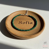 Malachite Anklet | 3MM Faceted Beads | Dainty Summer Styling Accessories