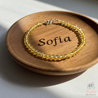 Citrine Anklet | 3MM Faceted Beads | Dainty Summer Styling Accessories