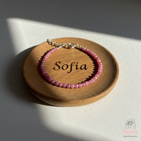 Rhodonite Anklet | 3MM Faceted Beads | Dainty Summer Styling Accessories