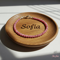 Rhodonite Anklet | 3MM Faceted Beads | Dainty Summer Styling Accessories