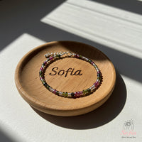 Rainbow Tourmaline Anklet | 3MM Faceted Beads | Dainty Summer Styling Accessories