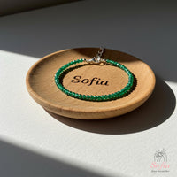 Emerald Anklet | 3MM Faceted Beads | Dainty Summer Styling Accessories