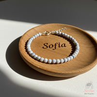 Howlite Anklet | 3MM Faceted Beads | Dainty Summer Styling Accessories