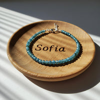 Apatite Anklet | 3MM Faceted Beads | Dainty Summer Styling Accessories