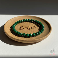 6 mm Malachit Armband | Zierlicher Perlen-Kristallschmuck