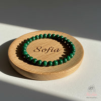 6 mm Malachit Armband | Zierlicher Perlen-Kristallschmuck