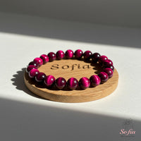 Magenta Tigers Eye Bracelet | Crystal Jewelry