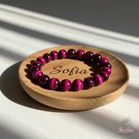 Magenta Tigers Eye Bracelet | Crystal Jewelry