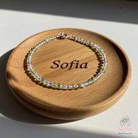 Rainbow Fluorite Anklet | 3MM Faceted Beads | Dainty Summer Styling Accessories