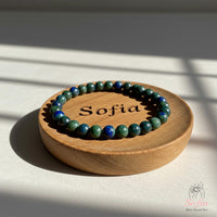 4MM Azurite & Malachite Bracelet | Dainty Beaded Crystal Jewelry