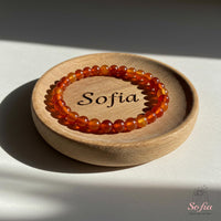 Pulsera de cornalina de 5 mm | Joyería de cristal con cuentas finas