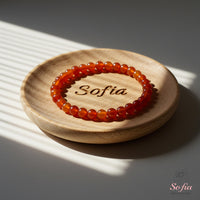 Pulsera de cornalina de 5 mm | Joyería de cristal con cuentas finas