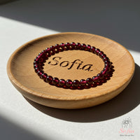 4MM Garnet Bracelet | Dainty Beaded Crystal Jewelry