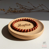 4MM Red Jasper Bracelet | Dainty Beaded Crystal Jewelry