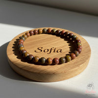 4MM Red Creek Jasper Bracelet | Dainty Beaded Crystal Jewelry