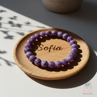 Lepidolite Beaded Bracelet | Crystal Jewelry